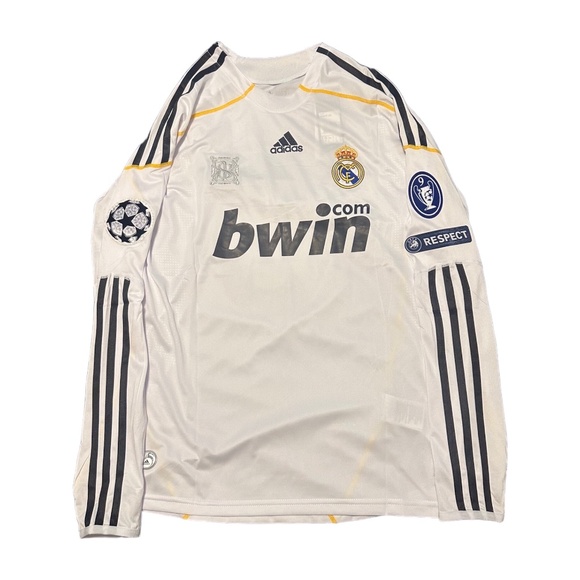 2009/10 Real Madrid full sleeve home kit CR7 Ronaldo soccer football jersey - Picture 1 of 2